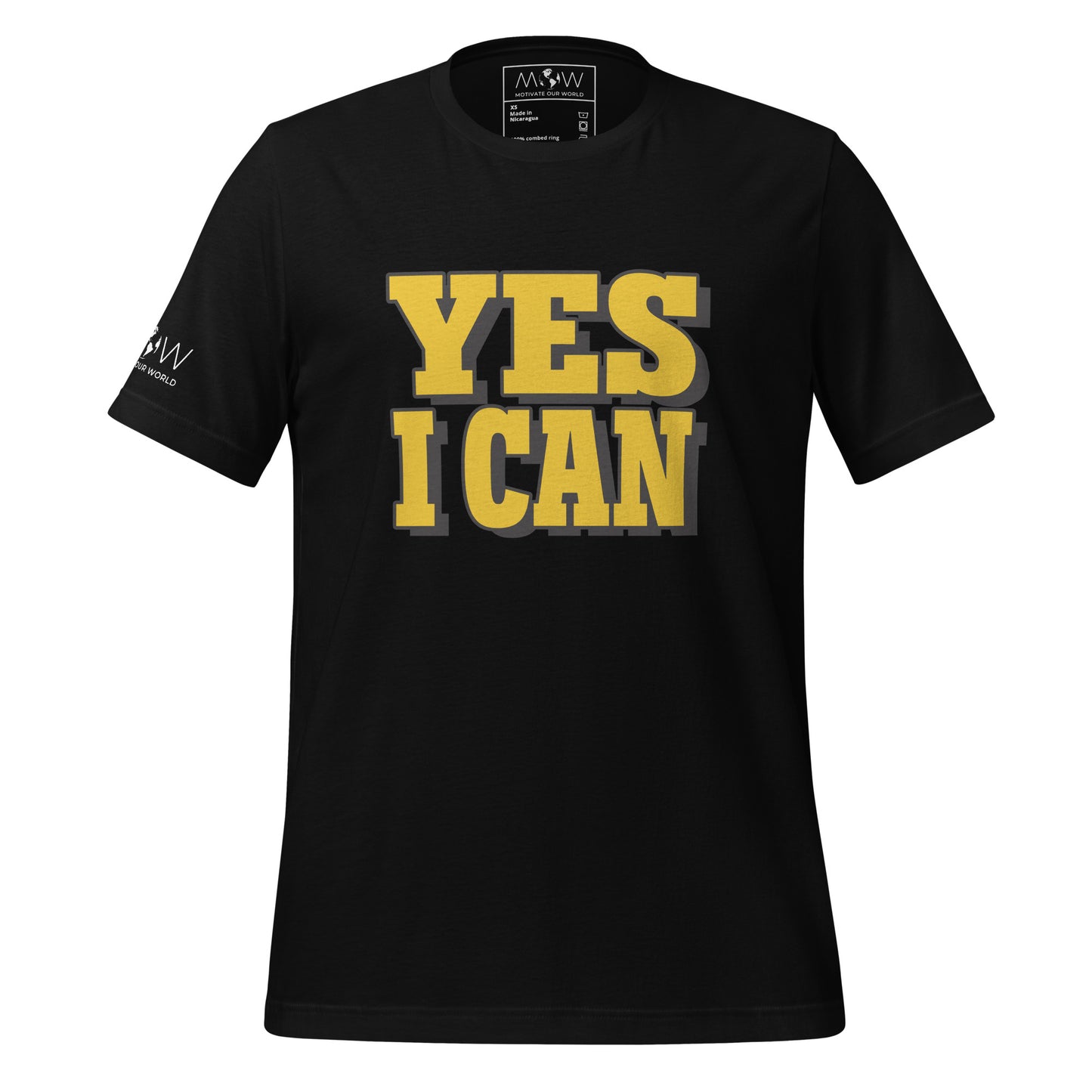 Yes I Can Men's Motivational Black T-Shirt
