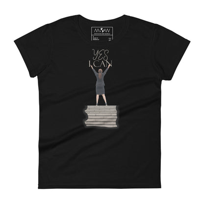 Yes I Can Women’s Motivational Black T-Shirt