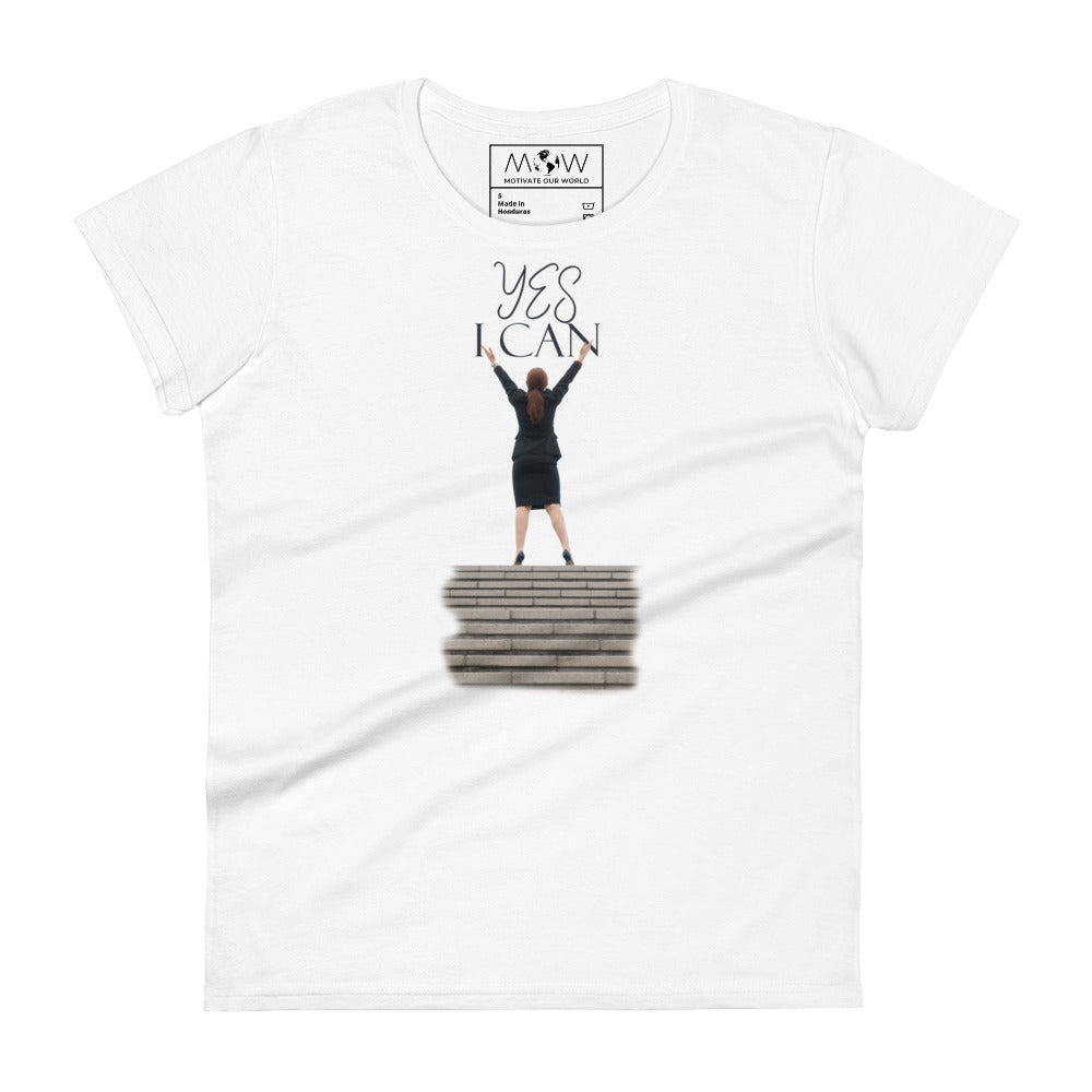Yes I Can Women’s Motivational White T-Shirt