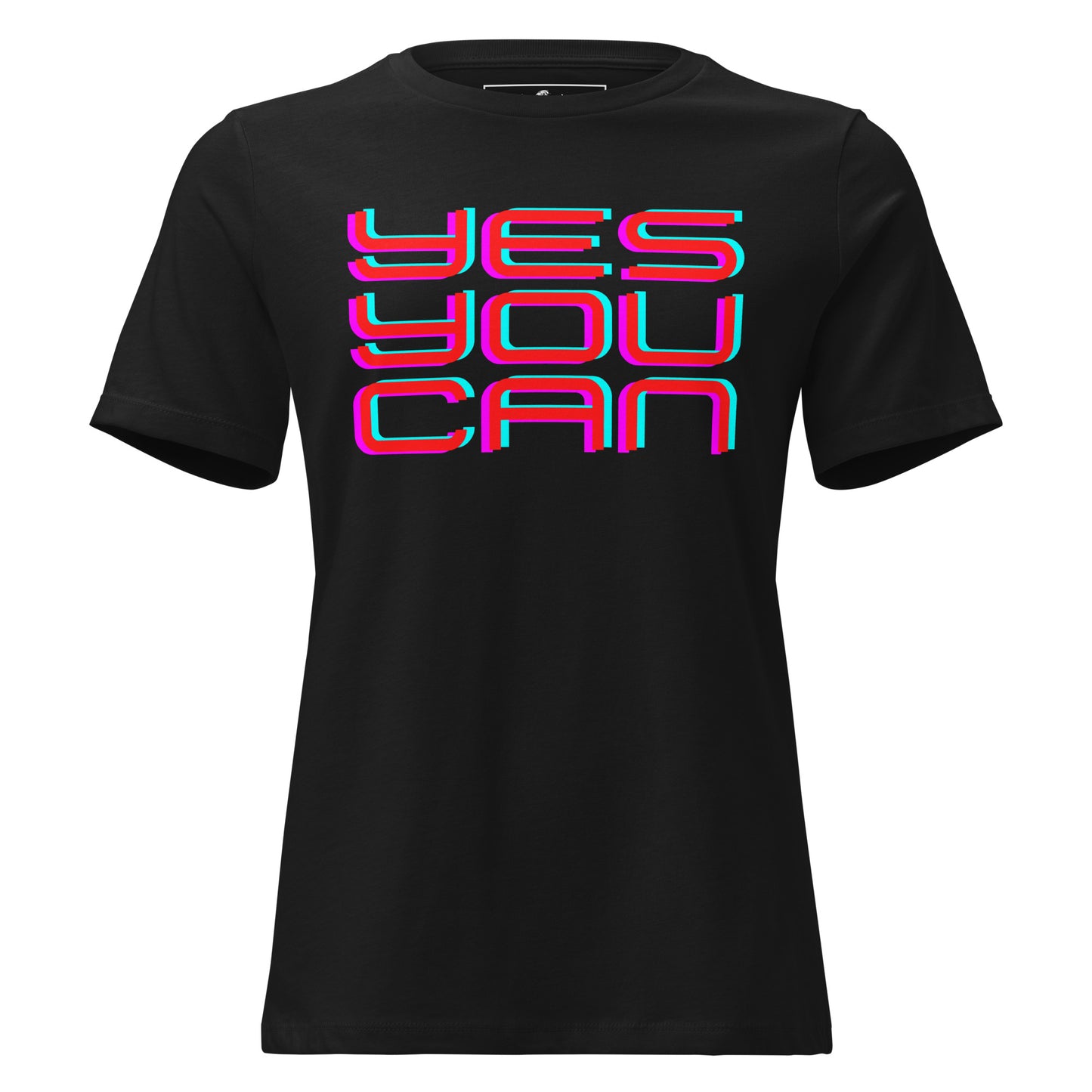 Yes You Can Black Motivational Women’s T-Shirt