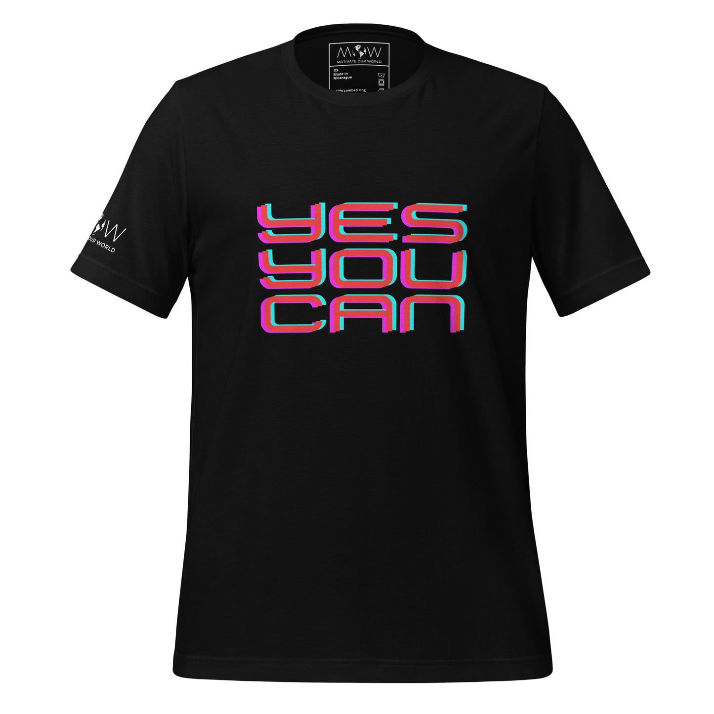 Yes You Can Men's Motivational Black T-Shirt