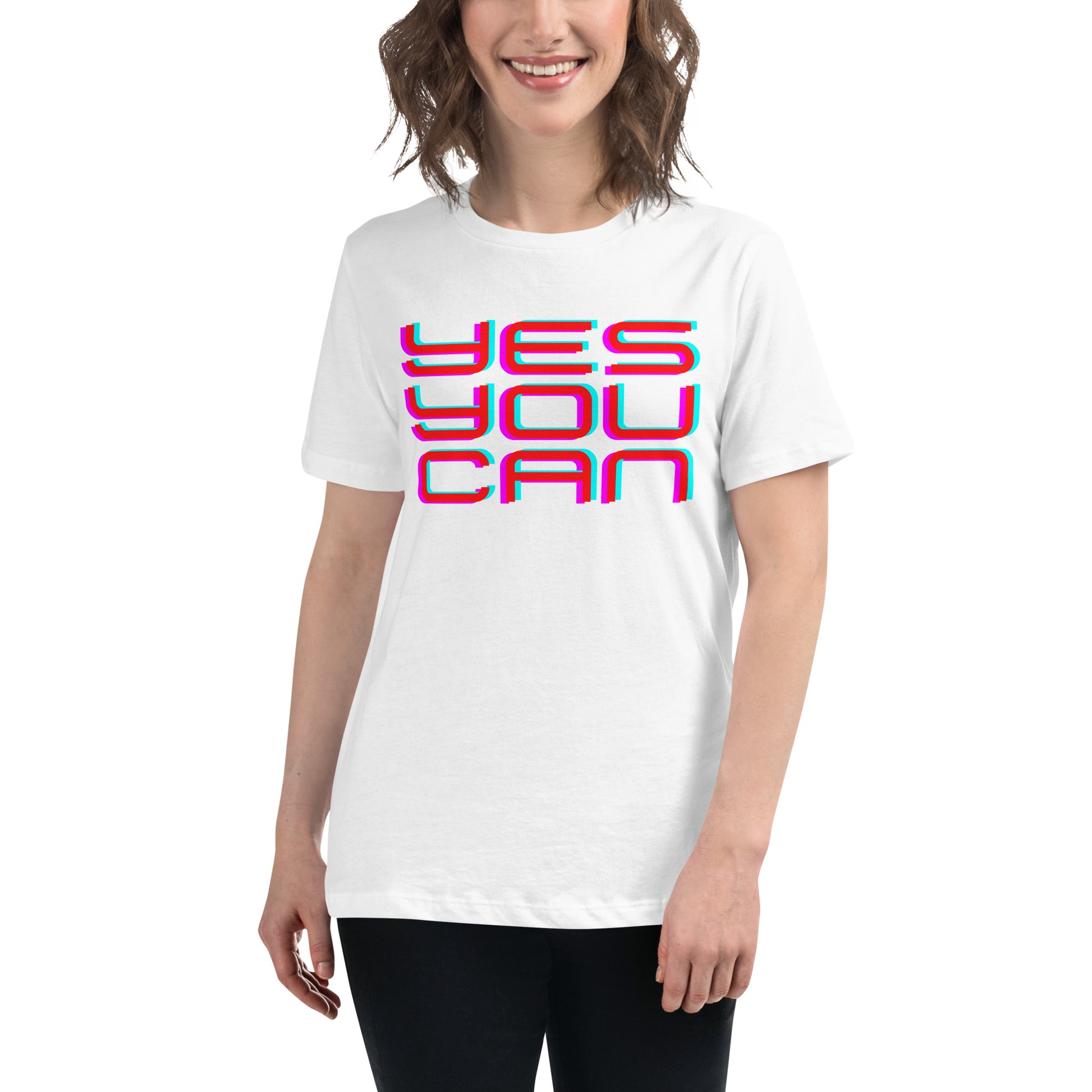 Yes You Can White Motivational Women’s T-Shirt