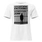You Are Now Entering a Stress-Free Zone (Silhouette Design) White Motivational Women’s T-Shirt