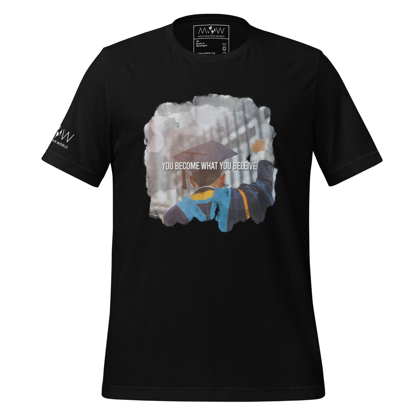 You Become What You Believe Men's Motivational Black T-Shirt