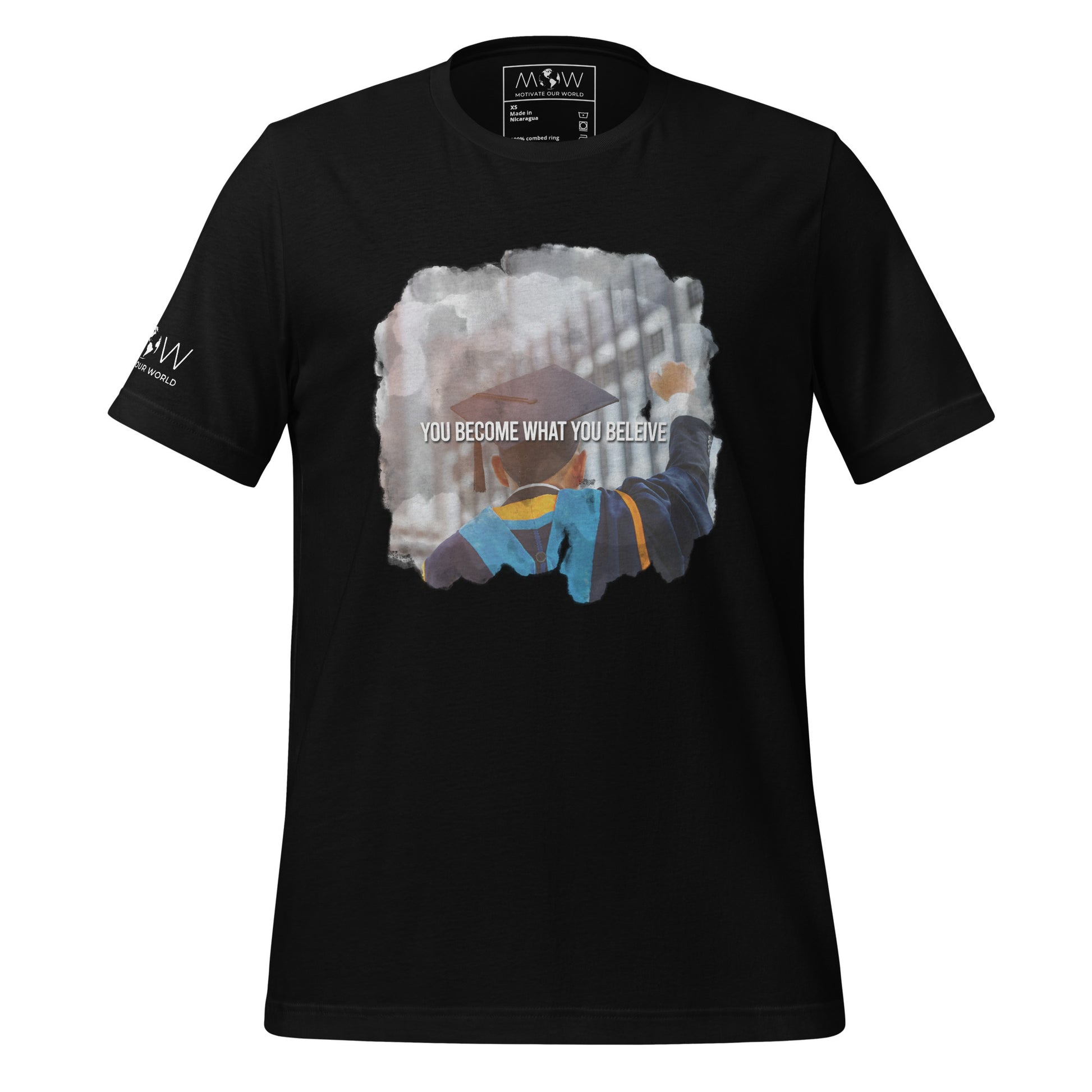 You Become What You Believe Men's Motivational Black T-Shirt