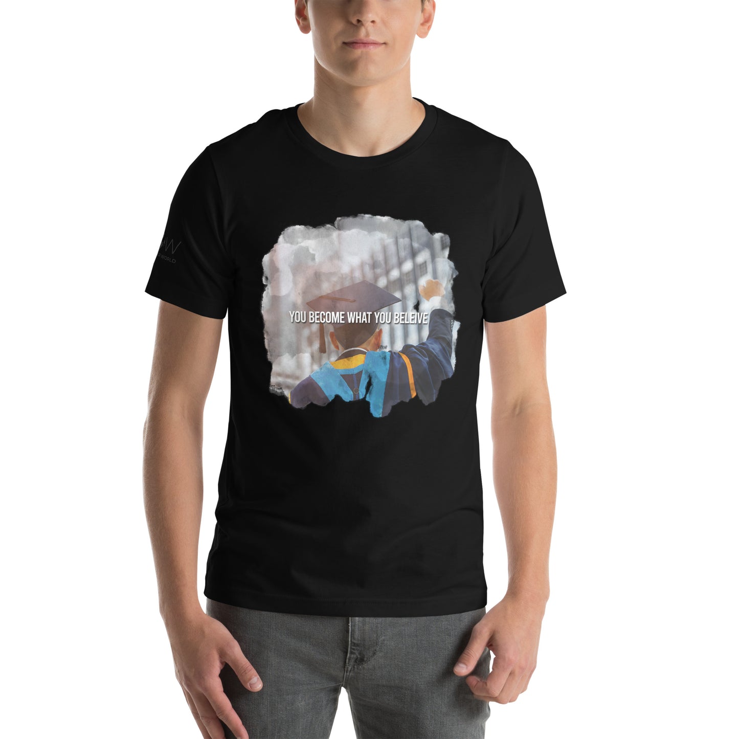 You Become What You Believe Men's Motivational Black T-Shirt
