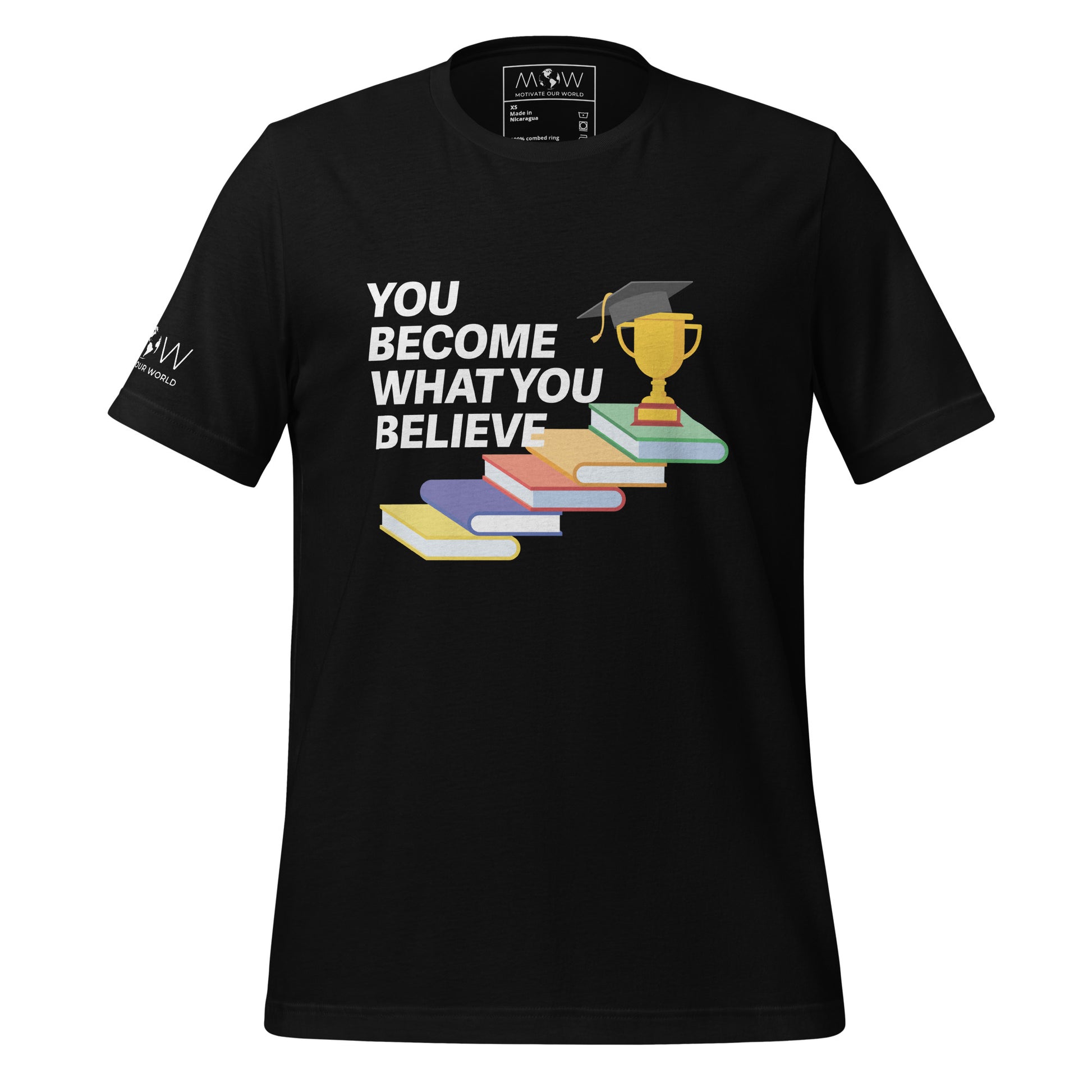 You Become What You Believe Men's Motivational Black T-Shirt