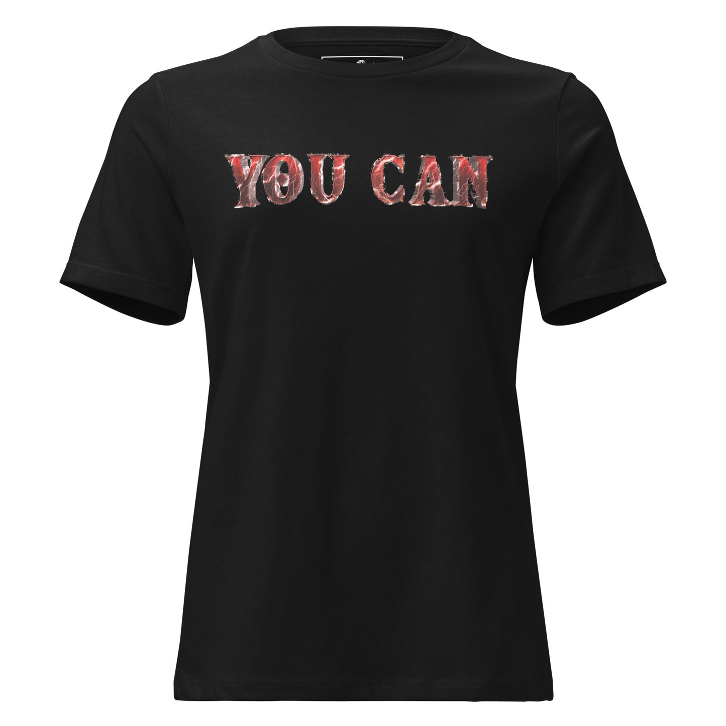 You Can - Red Lightning Edition Black Motivational Women’s T-Shirt