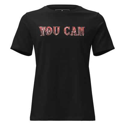 You Can - Red Lightning Edition Black Motivational Women’s T-Shirt
