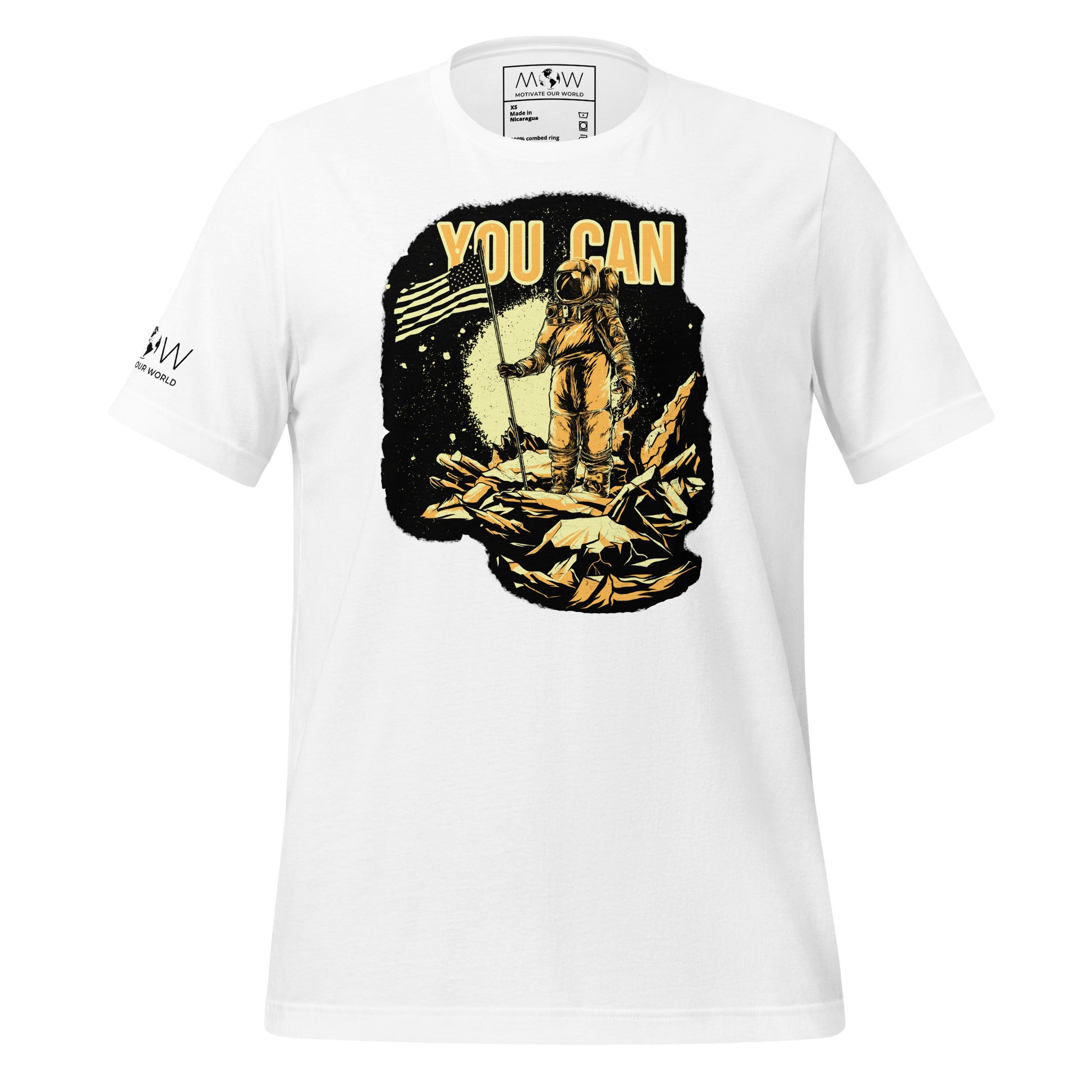 You Can Astronaut Men's Motivational White T-Shirt