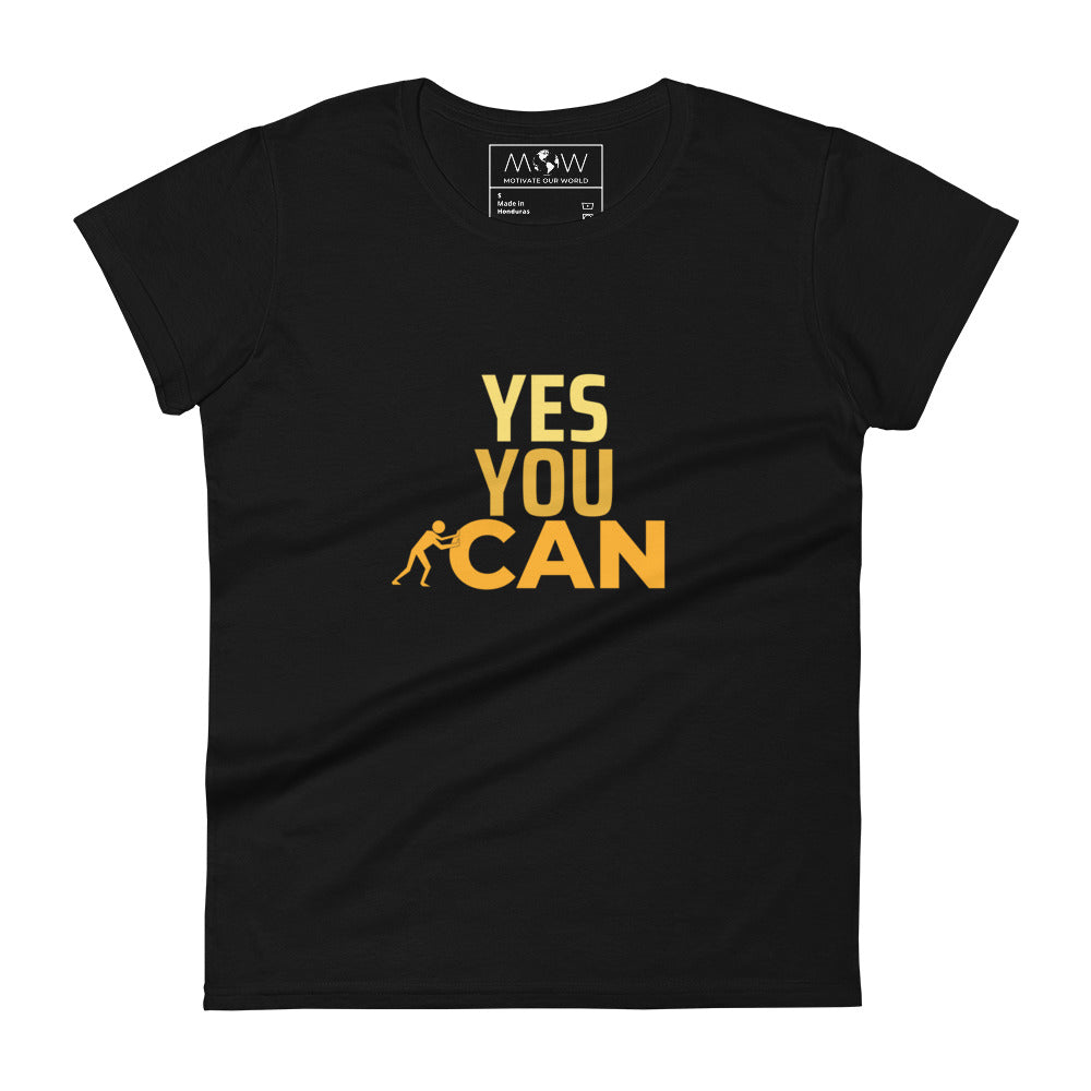 "You Can" Women's Motivational Black T-Shirt