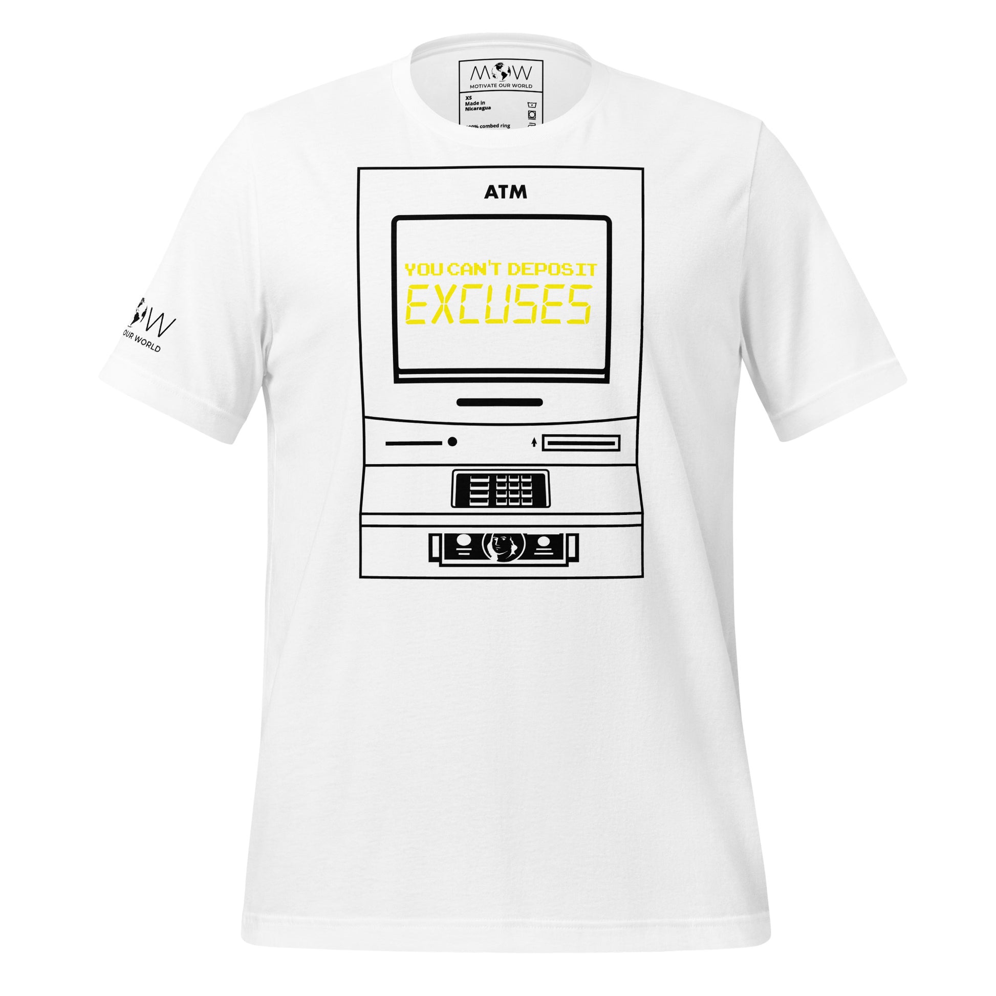 You Can’t Deposit Excuses IV Men's Motivational White T-Shirt