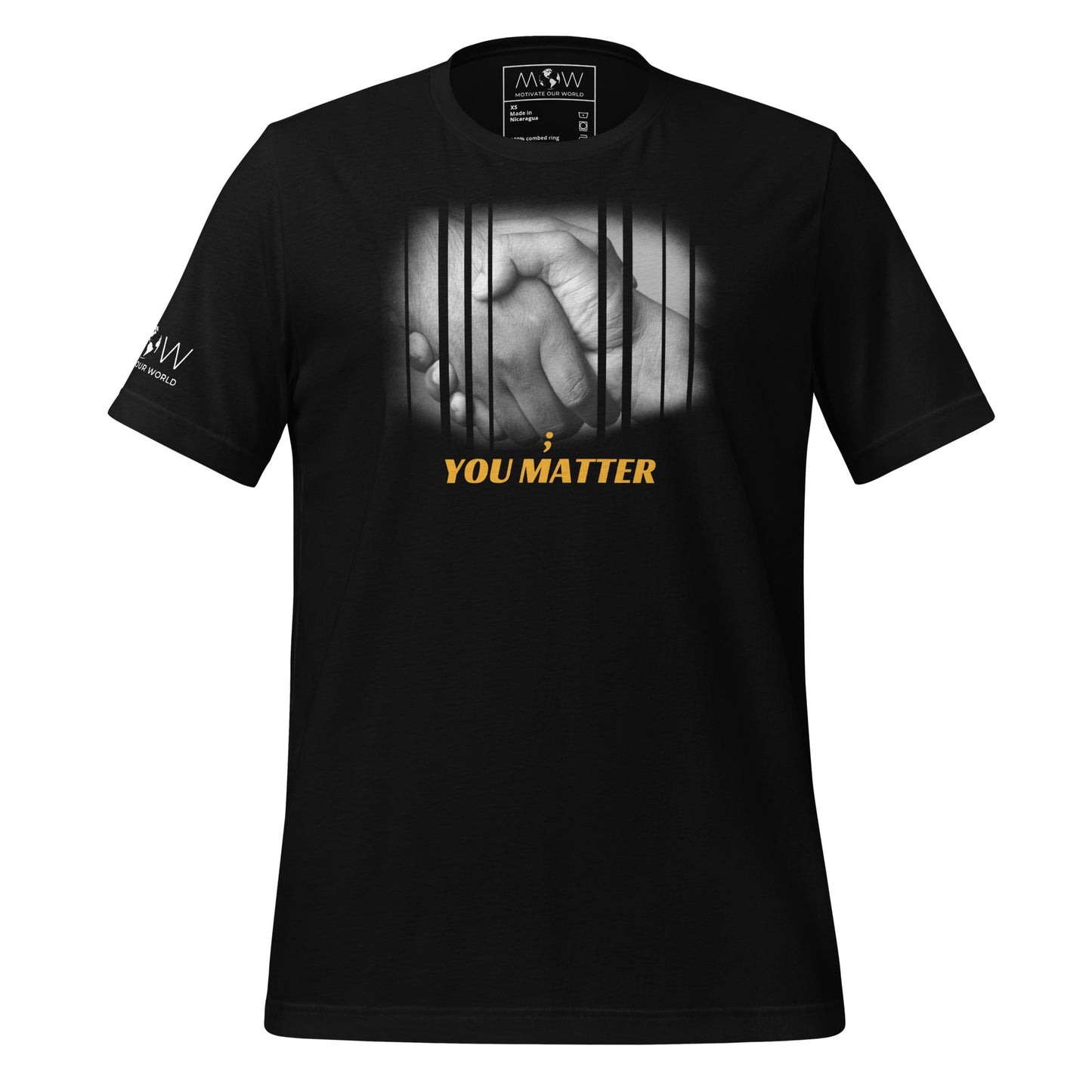 You Matter - Black and White Black Motivational Men's T-Shirt