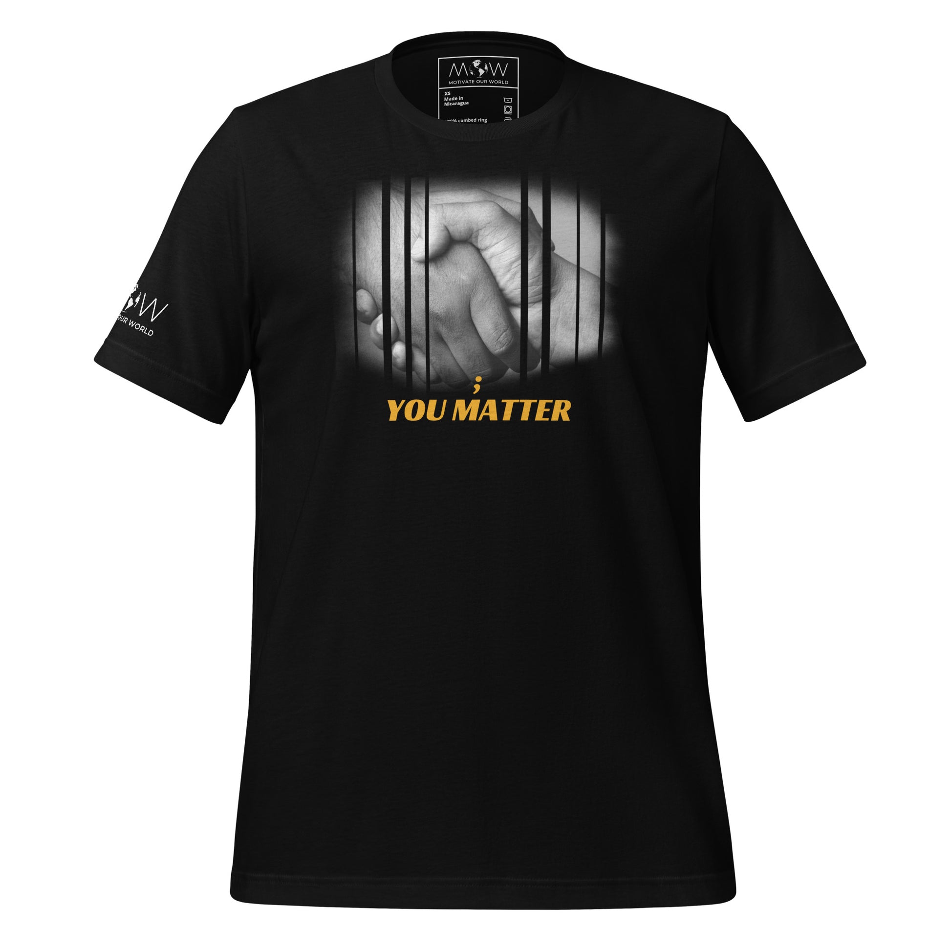 You Matter - Black and White Black Motivational Men's T-Shirt