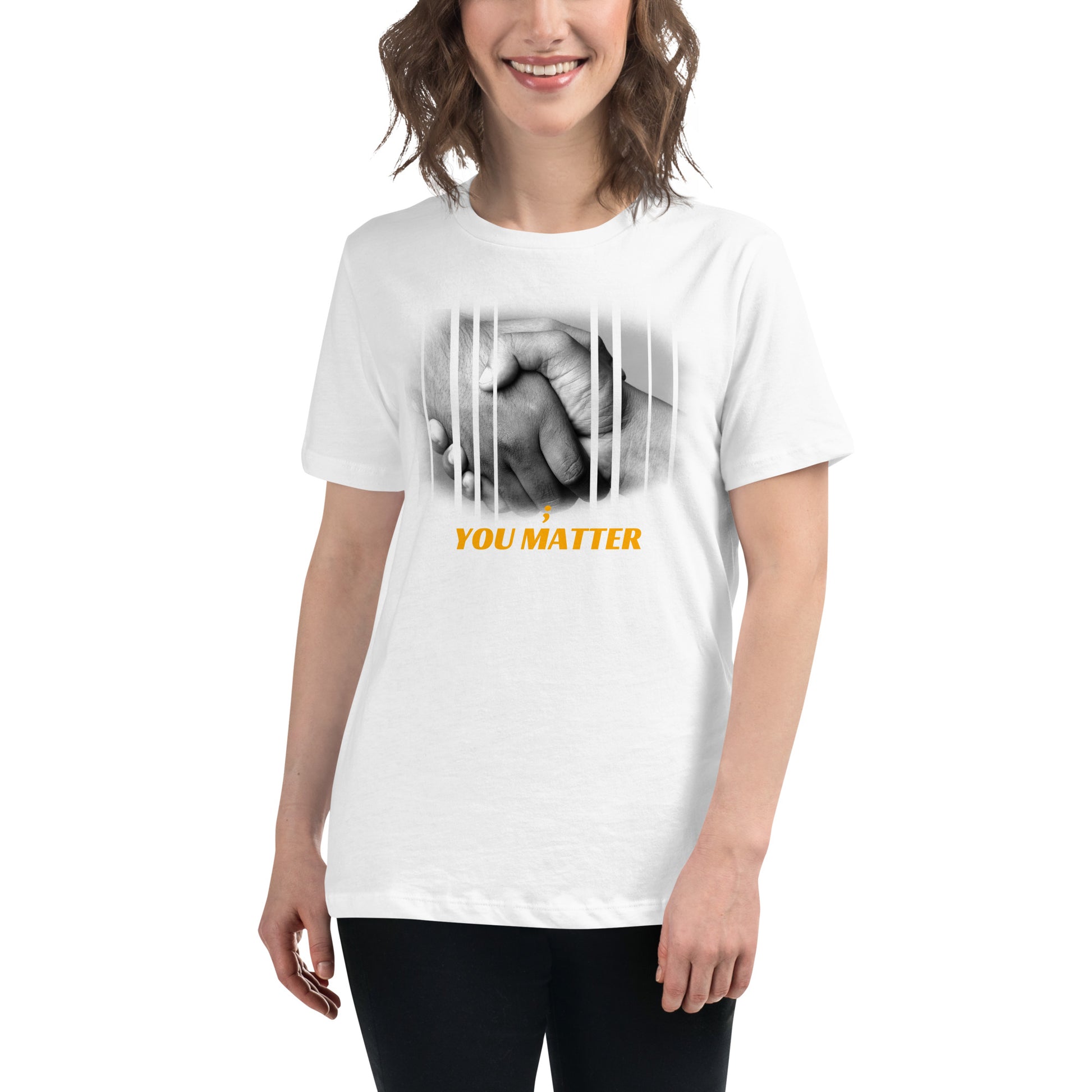 You Matter - Black and White White Motivational Women’s T-Shirt Lifestyle