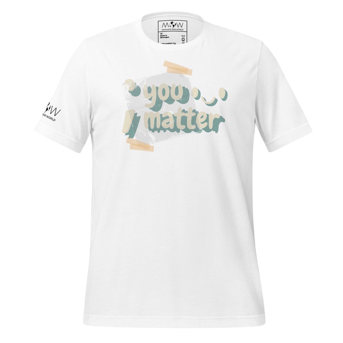 You Matter - Playful Taped Note White Motivational Men's T-Shirt