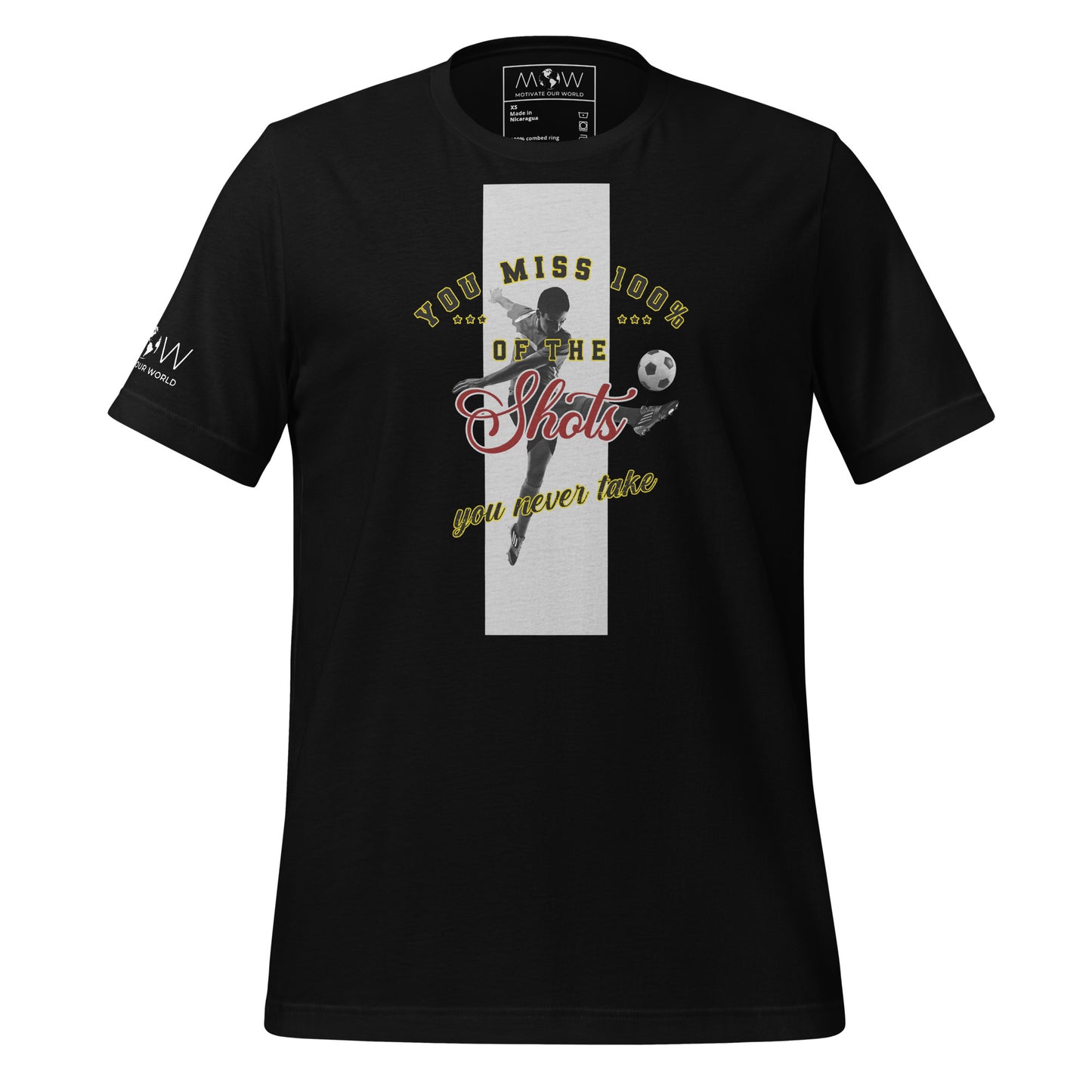 You Miss 100% of the Shots You Never Take Men's Motivational Black T-Shirt