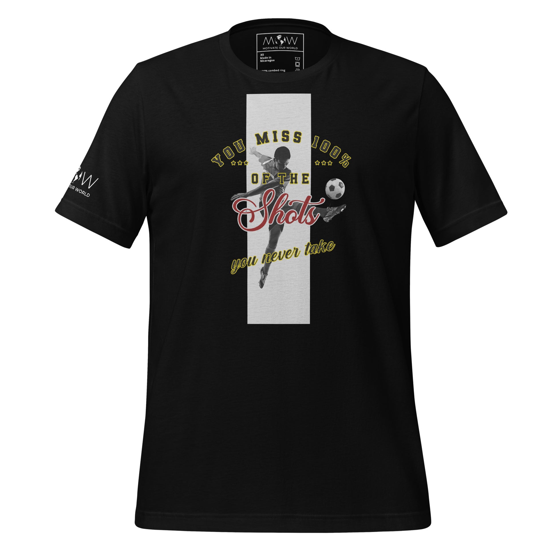 You Miss 100% of the Shots You Never Take Men's Motivational Black T-Shirt