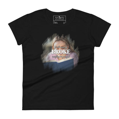 You’ll Never Go Broke Investing in Yourself Reader Women’s Motivational Black T-Shirt