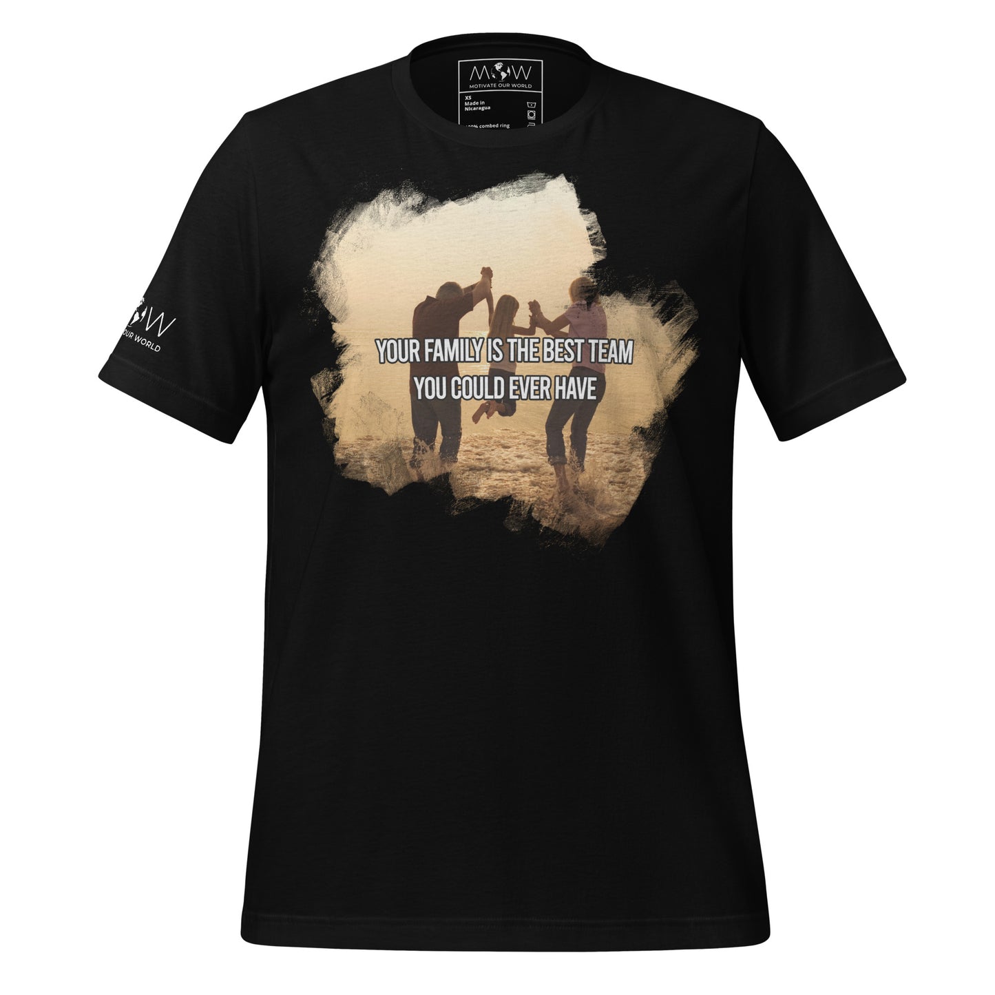 Your Family Is the Best Team – Coastal Joy Edition Black Motivational Men's T-Shirt