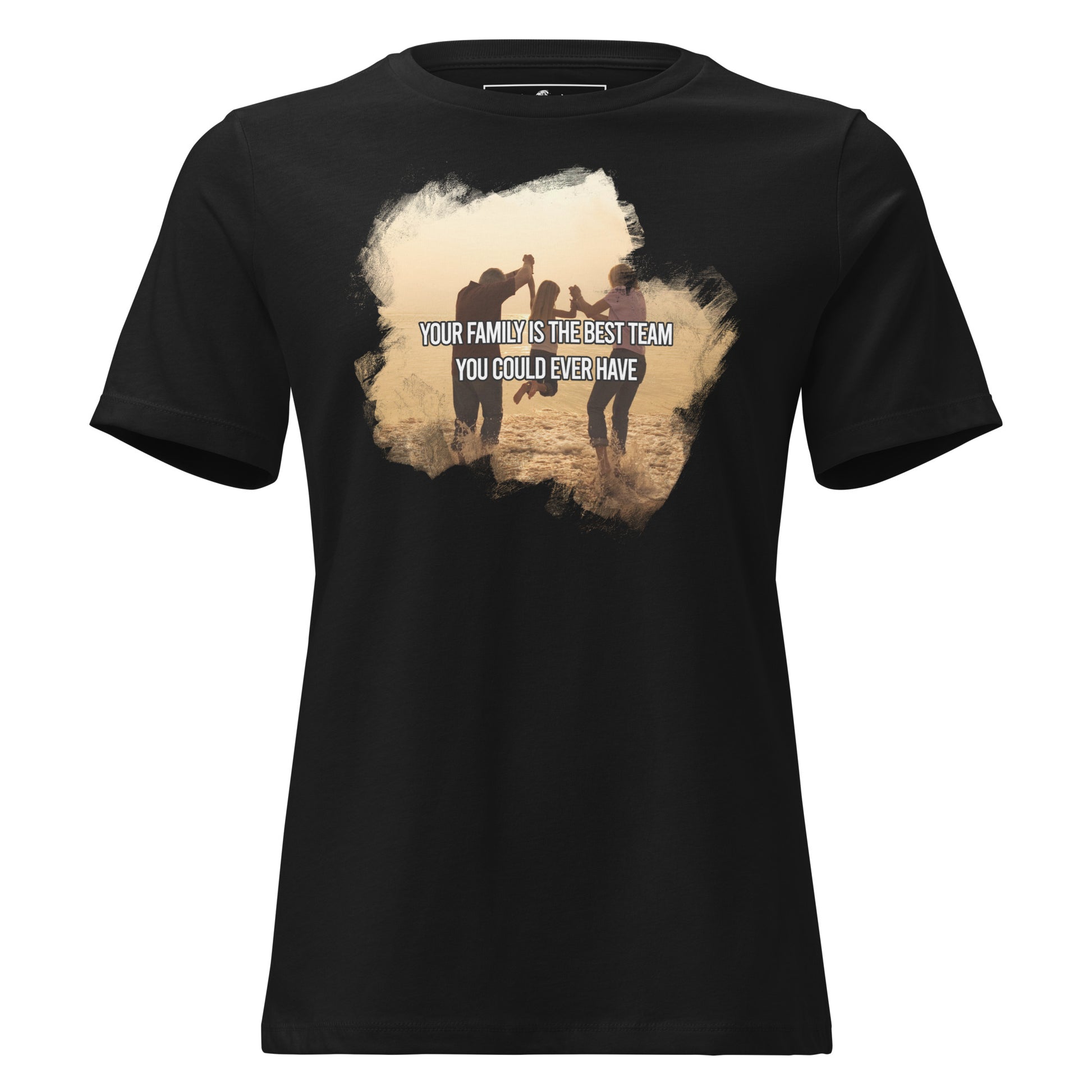Your Family Is the Best Team – Coastal Joy Edition Black Motivational Women’s T-Shirt