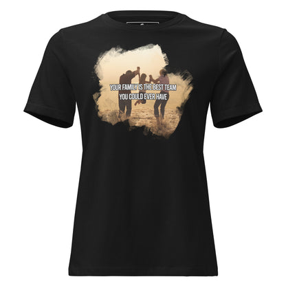 Your Family Is the Best Team – Coastal Joy Edition Black Motivational Women’s T-Shirt