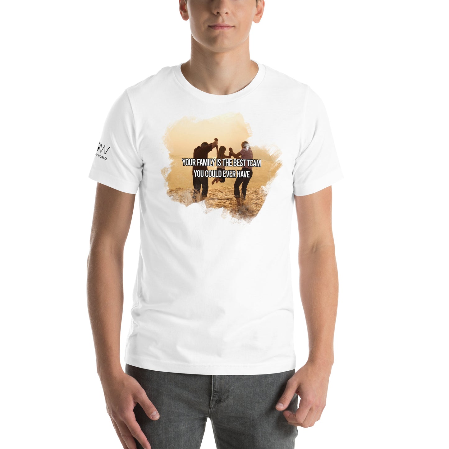 Your Family Is the Best Team – Coastal Joy Edition White Motivational Men's T-Shirt Lifestyle