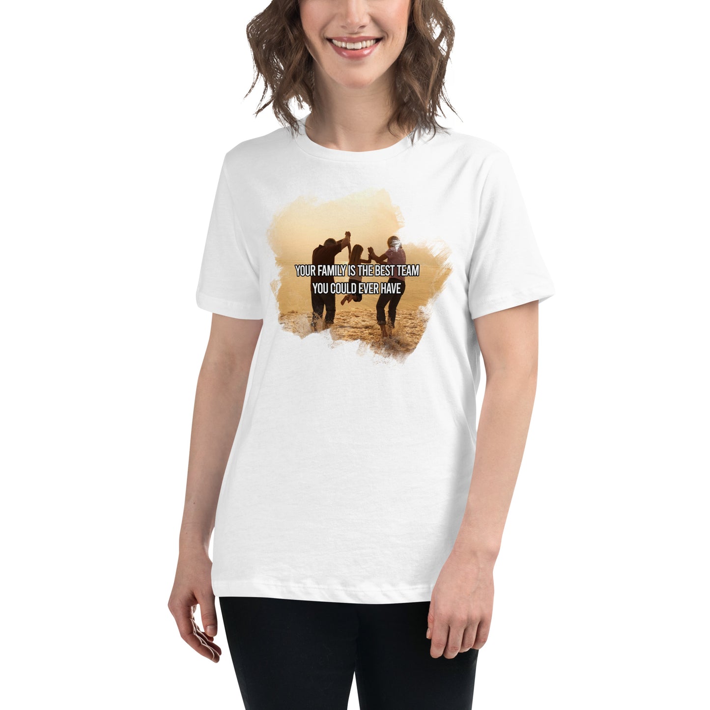 Your Family Is the Best Team – Coastal Joy Edition White Motivational Women’s T-Shirt Lifestyle