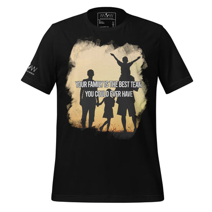 Your Family Is the Best Team – Sunset Silhouette Edition Black Motivational Men's T-Shirt