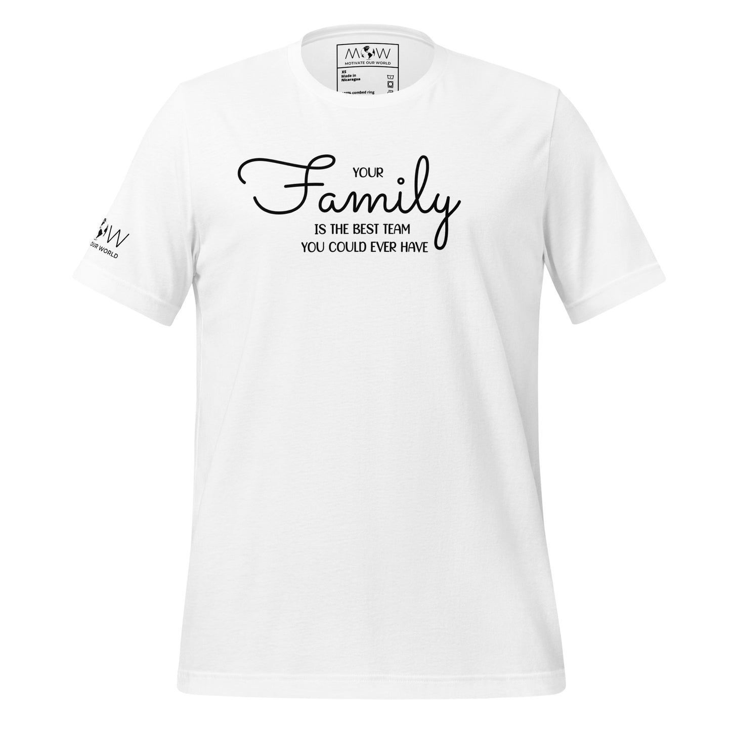 Your Family Is the Best Team White Motivational Men's T-Shirt