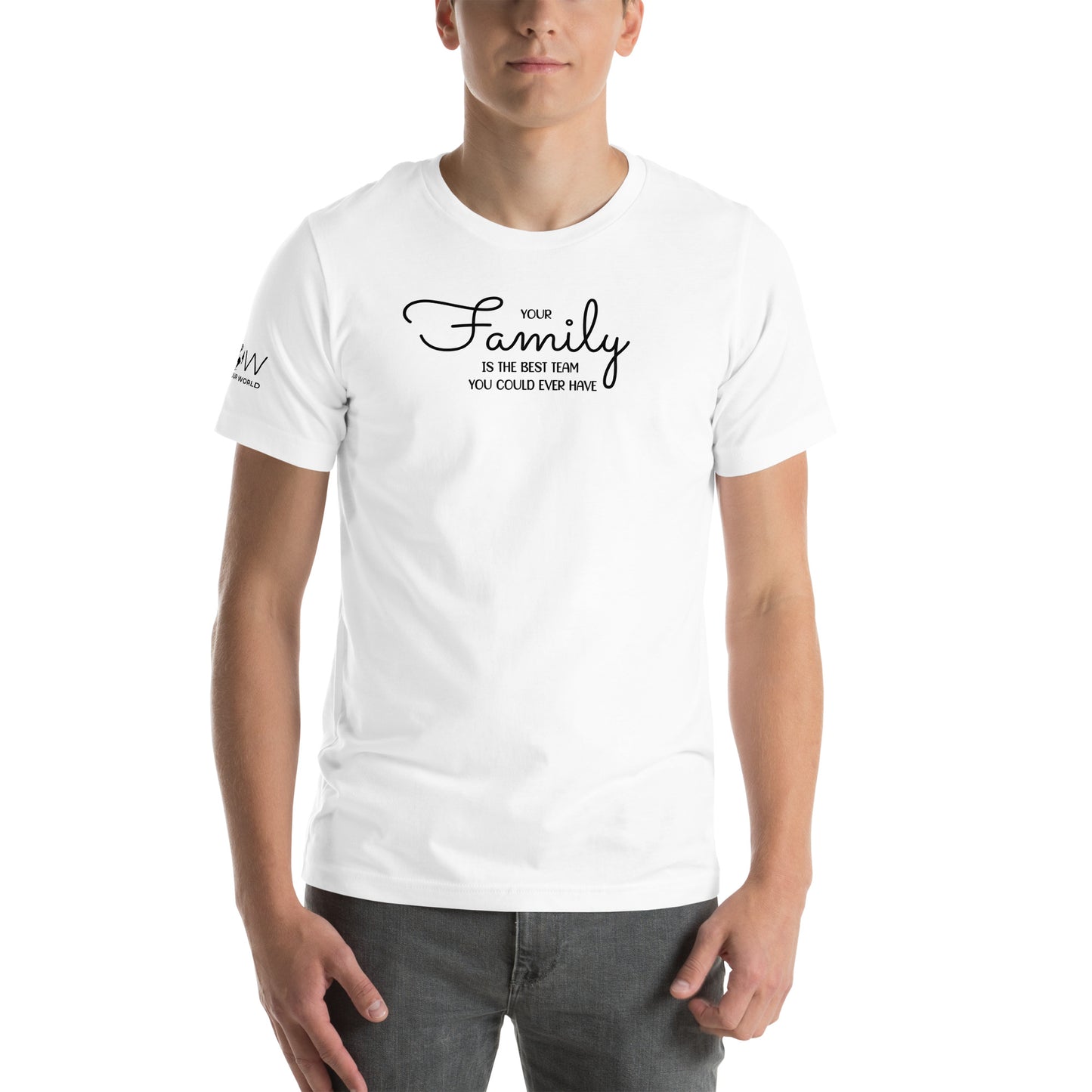 Your Family Is the Best Team White Motivational Men's T-Shirt Lifestyle