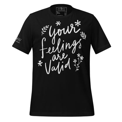 Your Feelings Are Valid - Botanical Edition Black Motivational Men's T-Shirt