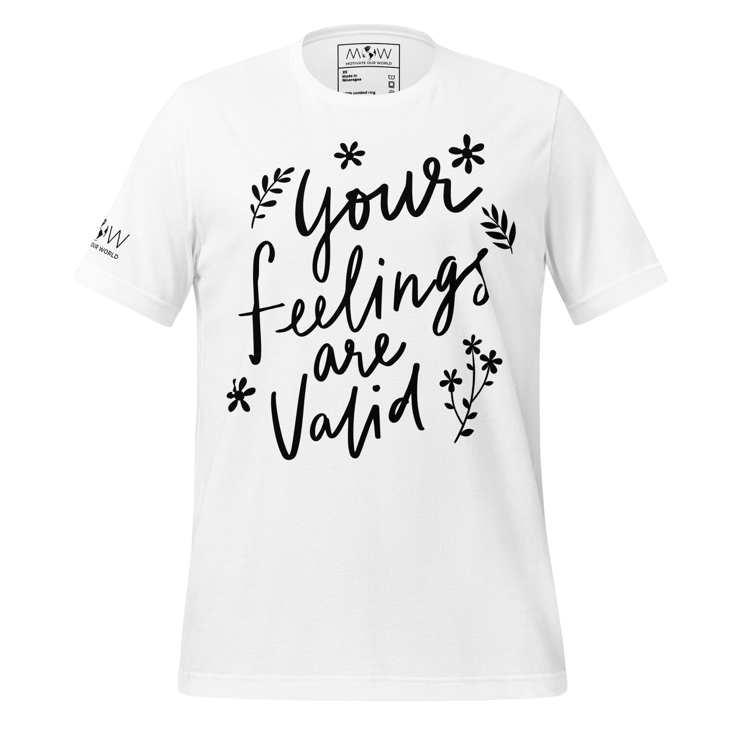 Your Feelings Are Valid - Botanical Edition White Motivational Men's T-Shirt 