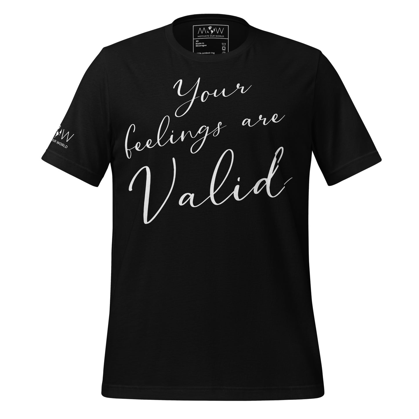 Your Feelings Are Valid - Minimalist Edition Black Motivational Men's T-Shirt