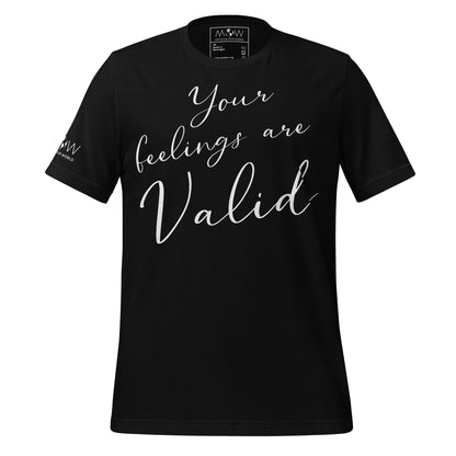 Your Feelings Are Valid - Minimalist Edition Black Motivational Men's T-Shirt