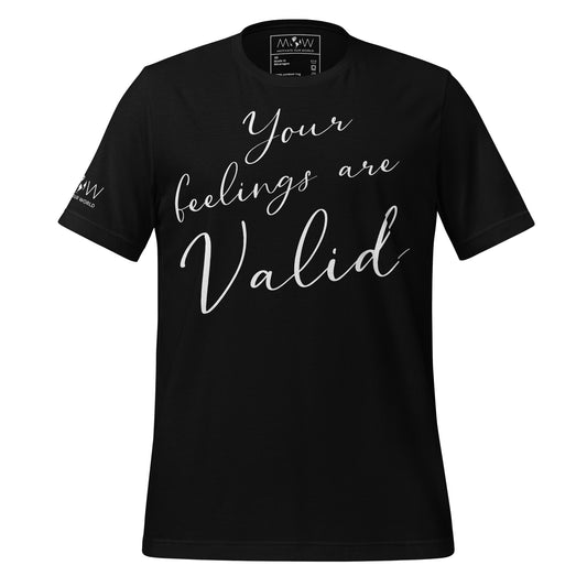 Your Feelings Are Valid - Minimalist Edition Black Motivational Men's T-Shirt