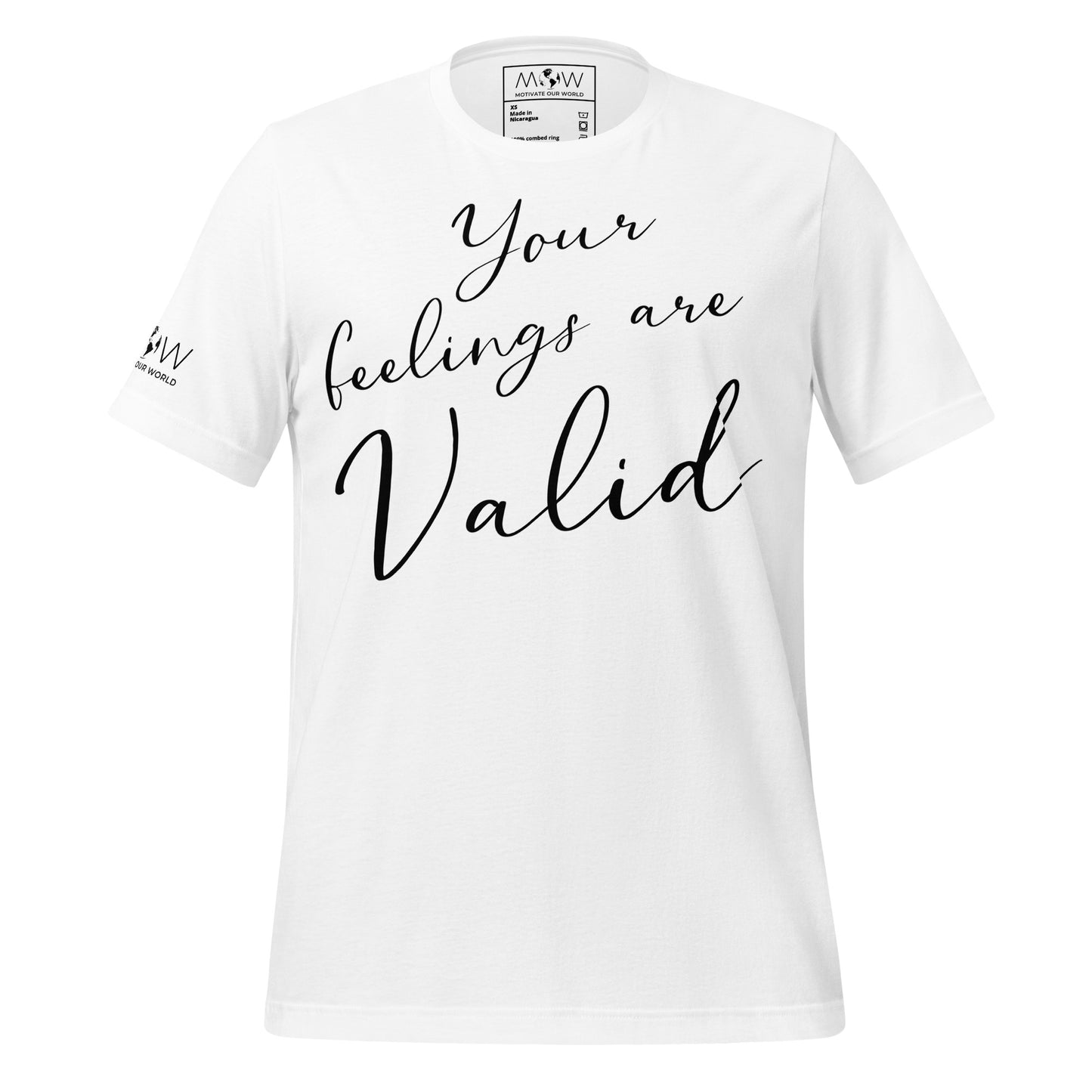 Your Feelings Are Valid - Minimalist Edition White Motivational Men's T-Shirt