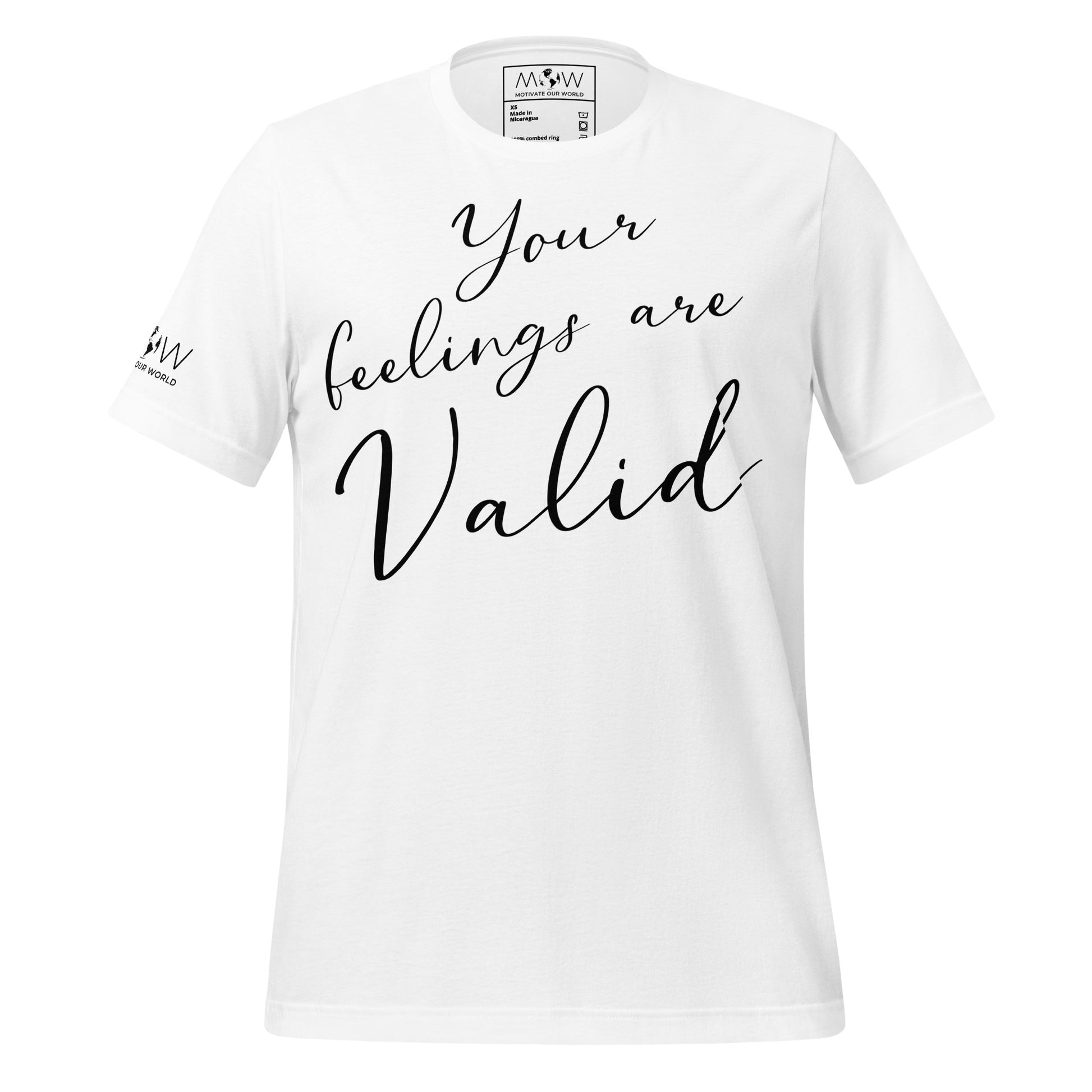 Your Feelings Are Valid - Minimalist Edition White Motivational Men's T-Shirt