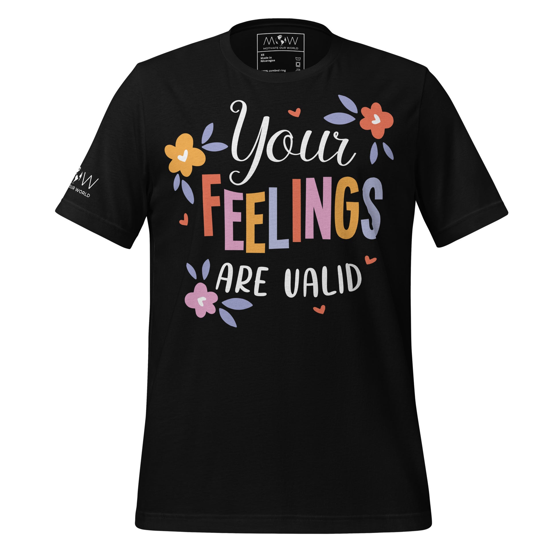 Your Feelings Are Valid Black Motivational Men's T-Shirt