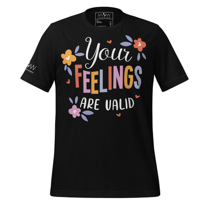 Your Feelings Are Valid Black Motivational Men's T-Shirt