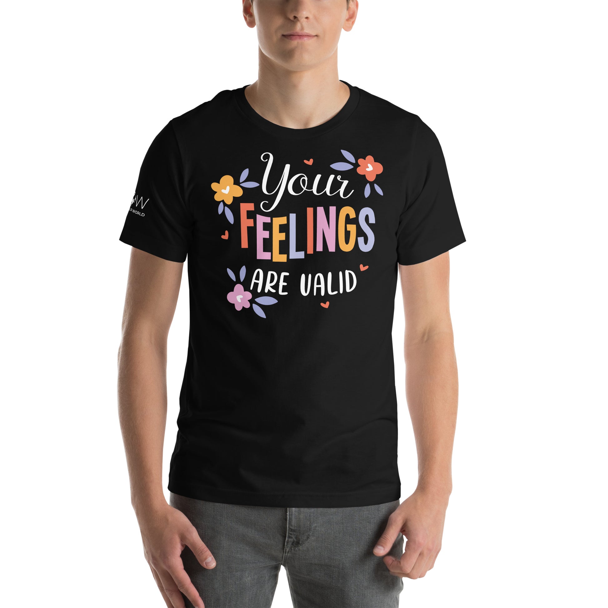 Your Feelings Are Valid Black Motivational Men's T-Shirt Lifestyle