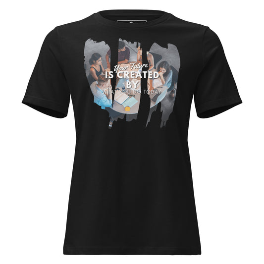 Your Future Is Created - Study Group Edition Black Motivational Women’s T-Shirt