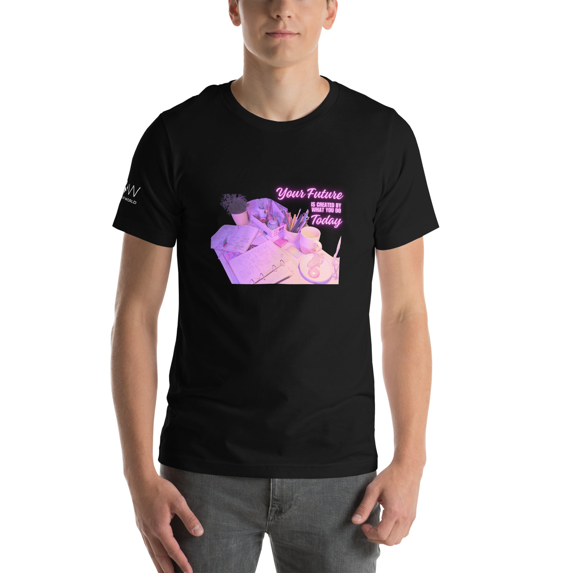 Your Future is Created Today Men's Motivational Black T-Shirt