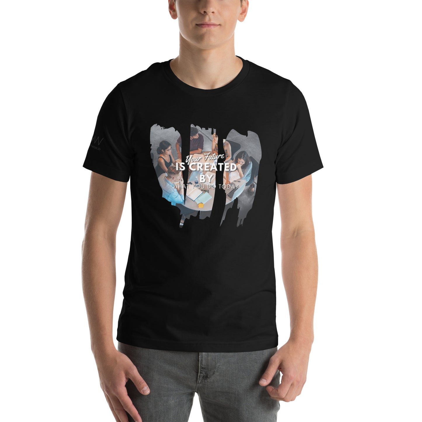 Your Future is Created Today Men's Motivational Black T-Shirt