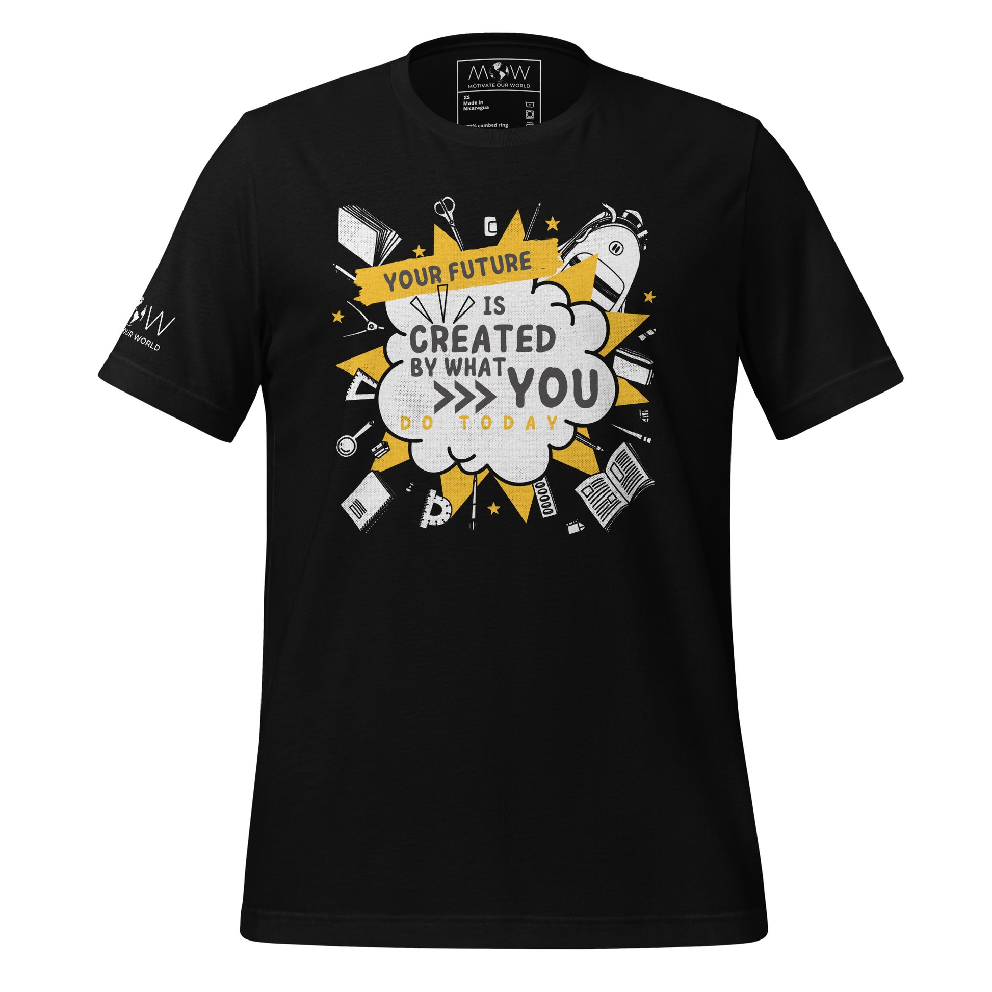 Your Future is Created Today Men's Motivational Black T-Shirt