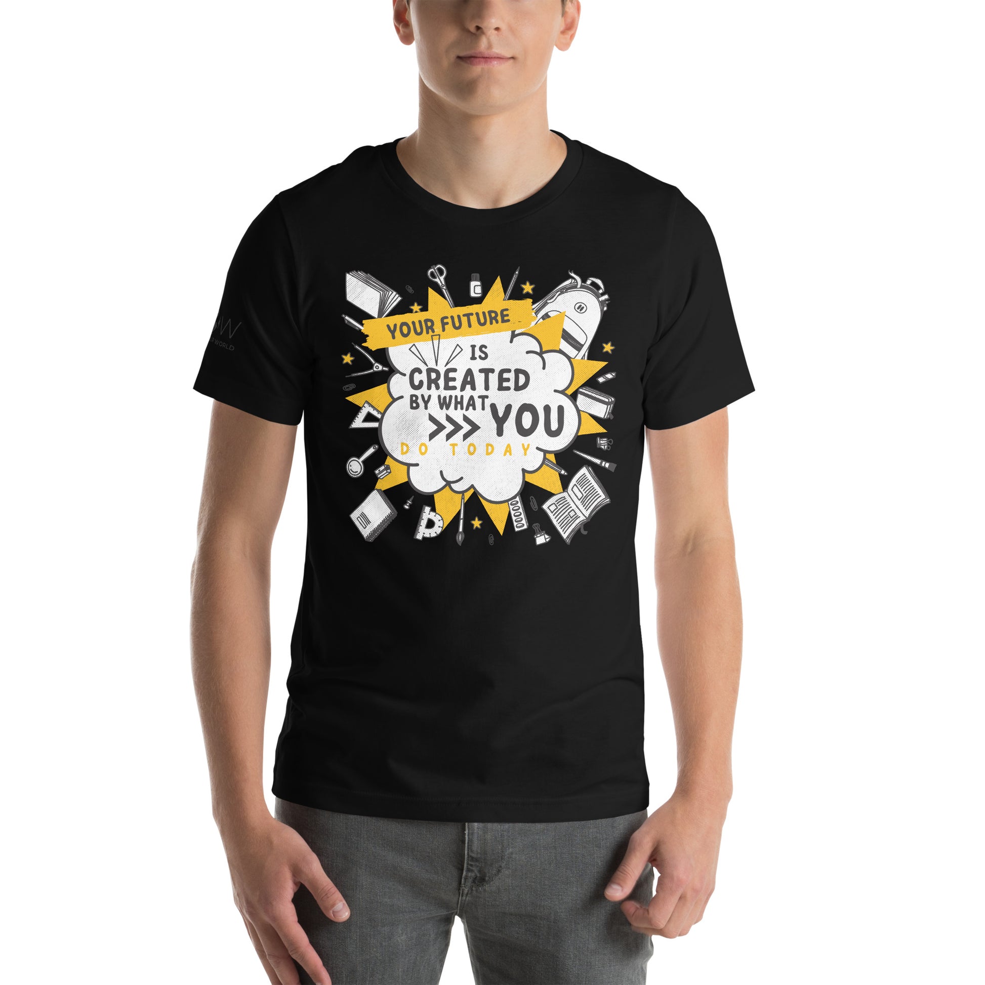 Your Future is Created Today Men's Motivational Black T-Shirt