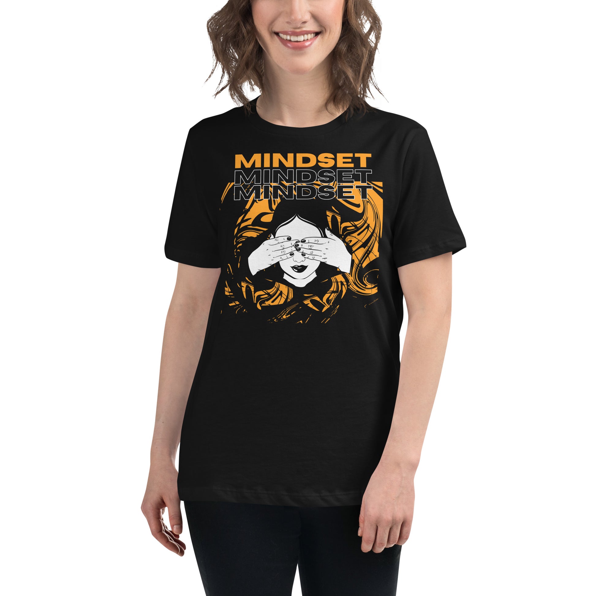 Your Mindset Black Motivational Women’s T-Shirt Lifestyle