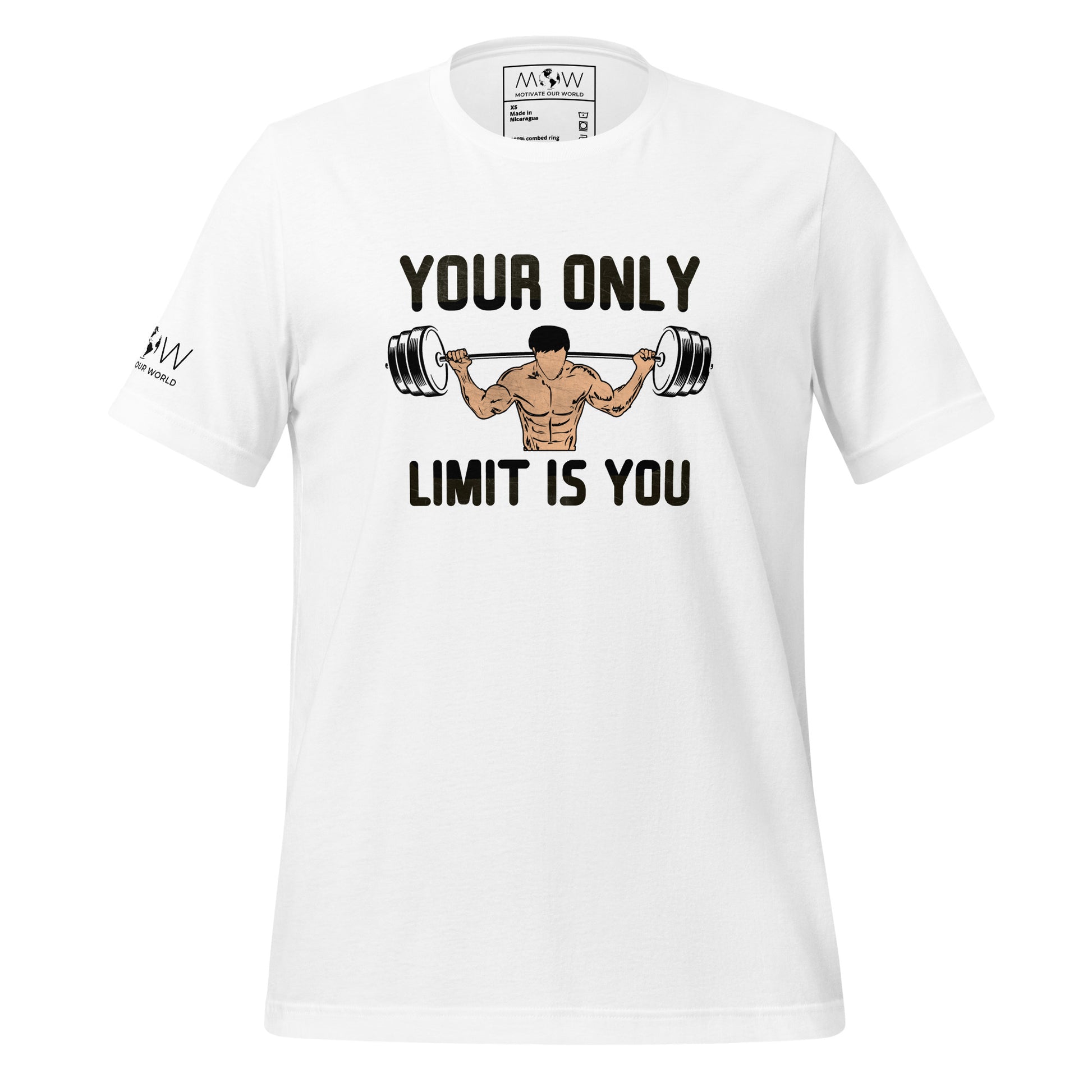 Your Only Limit Men's Motivational White T-Shirt