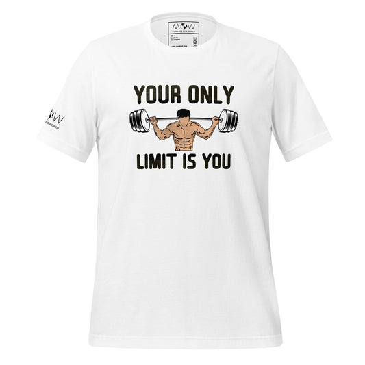 Your Only Limit Men's Motivational White T-Shirt