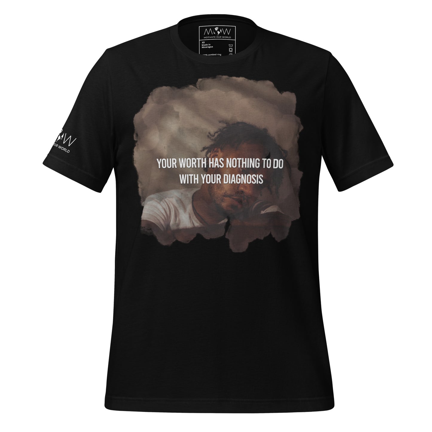 Your Worth Has Nothing to Do with Your Diagnosis - Reflection Edition Black Motivational Men's T-Shirt